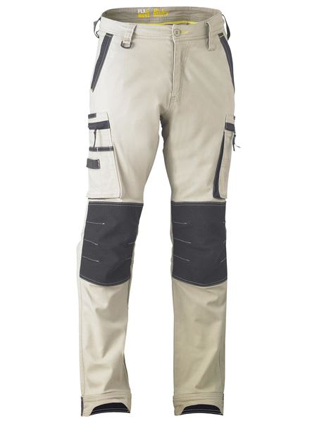 Bisley, FLX & MOVE Stretch Utility Zip Cargo Pant (Pair) - Stone - Size: 87