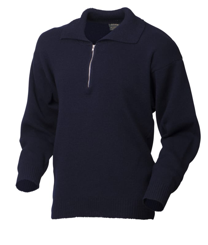 Timbo, Wool Blend 1/2 Zip Jersey, WJ1 (Each) - Blue - Size: L