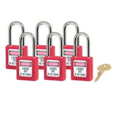 Master Lock 0410 Safety Lockout Padlock KEYED ALIKEe, 38mm 6 (Pack) - Green