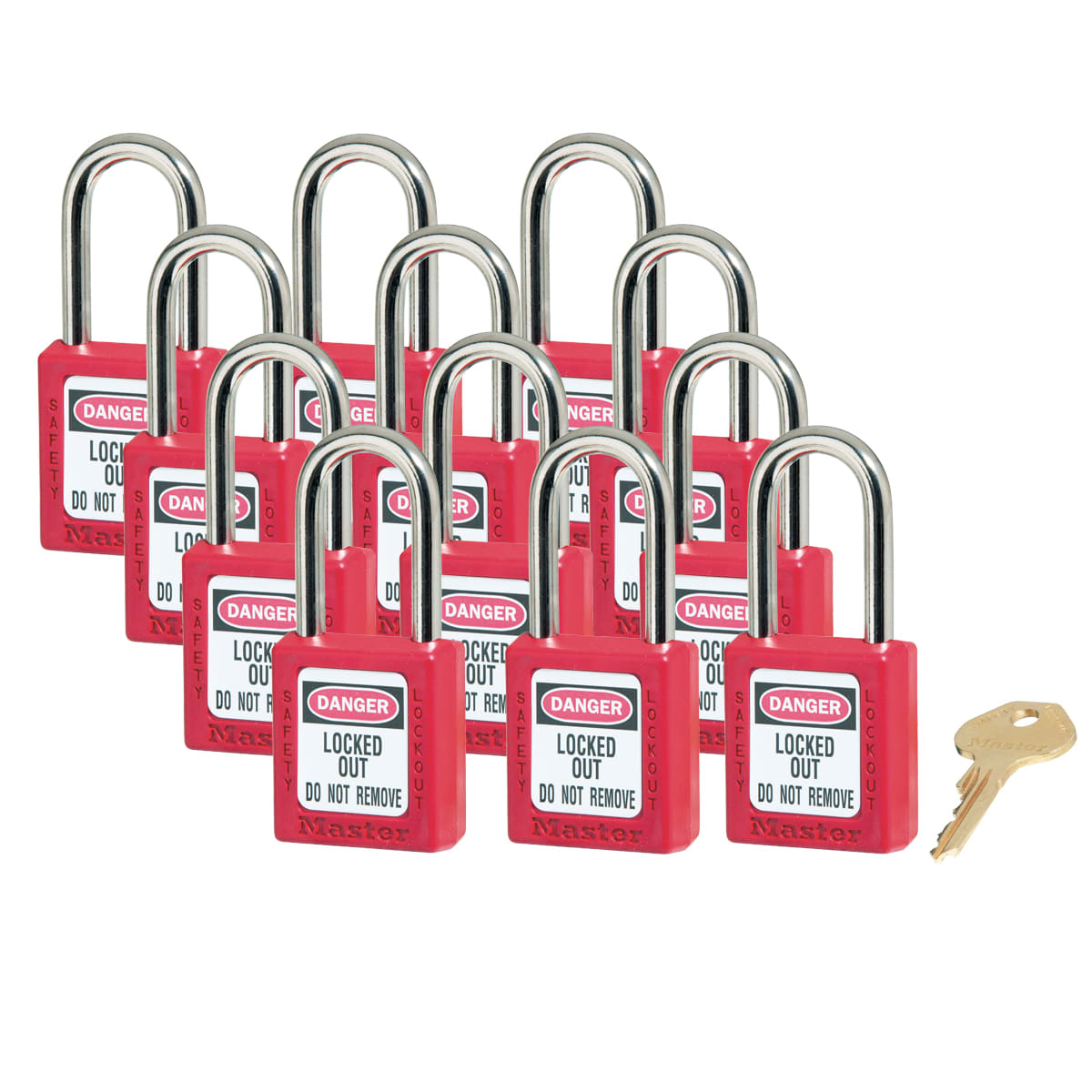 Master Lock 0410 Zenex Safety Lockout Padlock KEYED ALIKE, 38mm 12 (Pack) - Blue