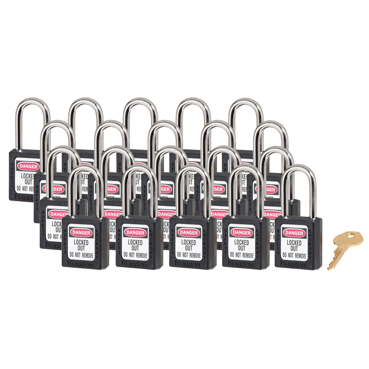 Master Lock 0410 Zenex Safety Lockout Padlock Keyed Alike, 38mm 20 (Pack)