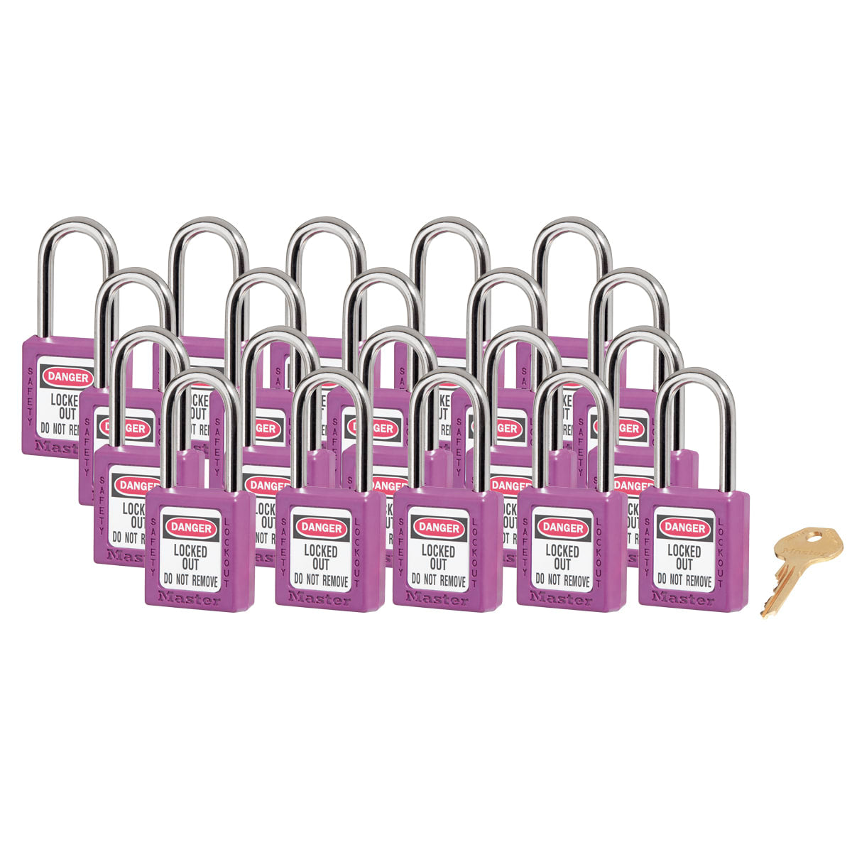 Master Lock 0410 Zenex Safety Lockout Padlock Keyed Alike, 38mm 20 (Pack)