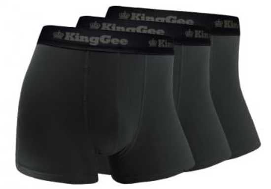 KingGee, Bamboo Trunks (Pack of 3), K19005 (Packet) - Charcoal - Size: M