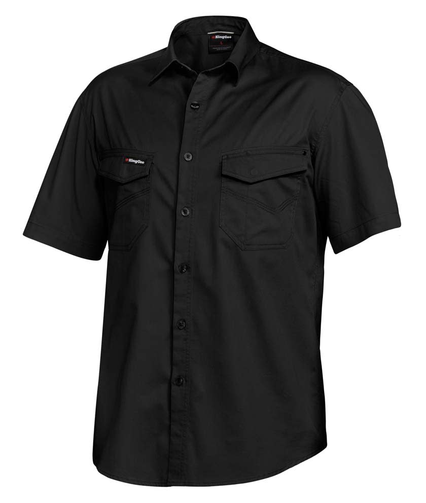 KingGee, Tradies Shirt, K14355 (Each) - Black - Size: L