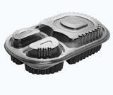 PP Oval 3-Compartments Meal Lid 50 (Pack)