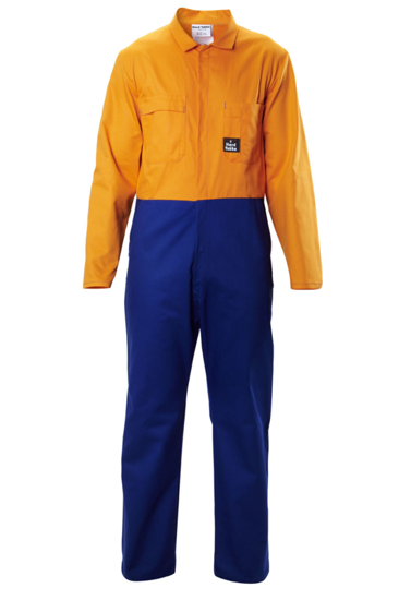 Hard Yakka, Hi Vis Overall, N0D1HV (Pair) - Blue/Orange - Size: 9