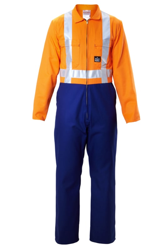 Hard Yakka, Hi Vis Zip Overall, N1228 - Royal Bl/Orange - 10