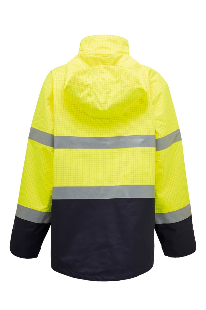 Hard Yakka, 34cal Hi Vis Flame Resistant Jacket - Yellow/Navy (Size: S)