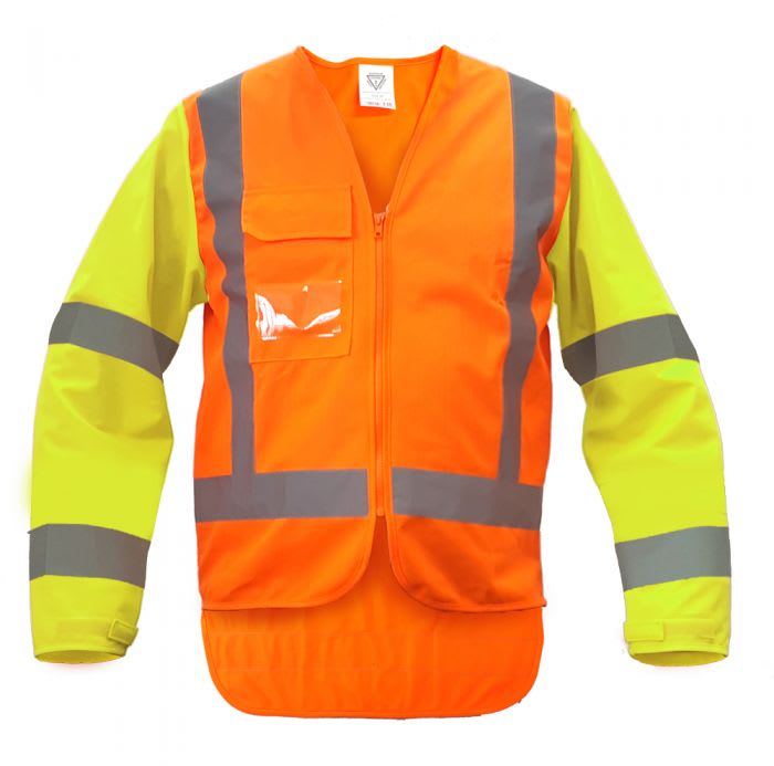 MTC Long Sleeve Hi Vis Vest, PCV1507 - Orange/Yel - M