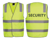 JB's Wear, Hi Vis Security Vest, 6DNS - Lime (Size: XL)