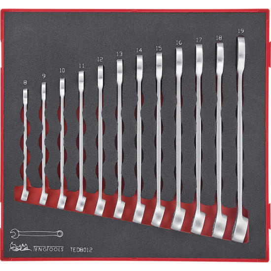 Teng- Anti-Slip Comb. Spanner Set TED-Tray-12pc (Each)
