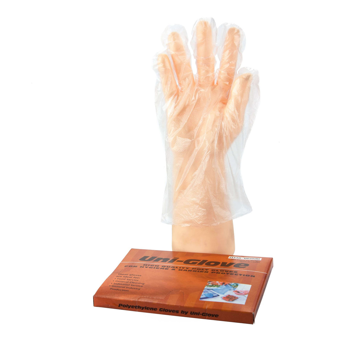 Uni-Glove PE Gloves Clear Medium (Pack of 100)