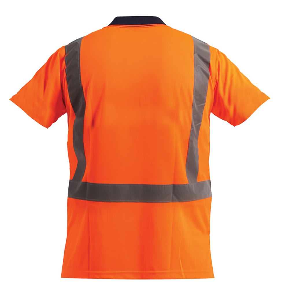 Hi Vis Microfibre Short Sleeve Polo, 23205 - Yellow/Navy (Size: S)