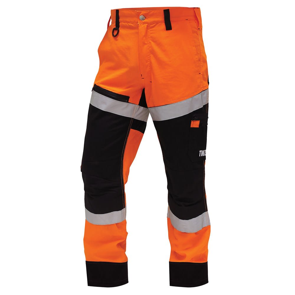 Bison, Lightweight Ripstop Taped Trouser, 170031T - Orange/Black (Size: 87)