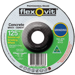 Flexovit Type 27 Grinding Wheel 24 Grit 125x6.8x22.23mm Pack of 50 (Pack)
