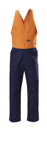 Hard Yakka, Hi Vis Easy Action Overall, Y01526 (Pair) - Orange / Navy - Size: 97