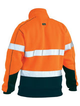 Bisley, Hi Vis Zip Fleece Pullover, BK6989T - Orange/Navy (Size: M)