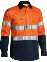 Bisley, Hi Vis Closed Front Shirt, BTC6456 - Orange/Navy - 5XL