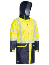 Bisley, Hi Vis Stretch PU Rain Coat, BJ6935HT - Orange/Navy - 2XL