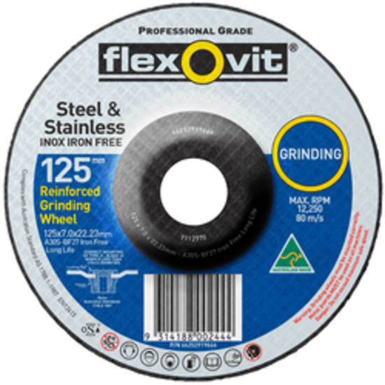 125 x 7.0 x 22mm INOX Iron Free - Premium Grinding-50 PK (Packet)