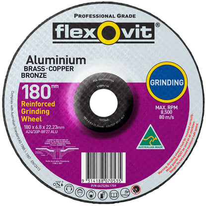 Flexovit Type 27 Grinding Wheel 36 Grit 180x6.8x22.23mm Pack of 25 (Pack)