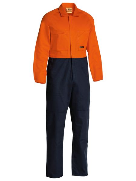 Bisley, Hi Vis Domed Overall, BC6357 Regular Fit - Orange/Navy (Size: 107)
