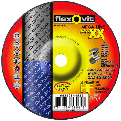 Flexovit Maxx Type 27 Grinding Wheel 24 Grit 230x7x22.23mm Pack of 10 (Pack)