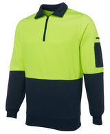 JB's Wear, Hi Vis Zip Fleece - Lime/Navy (Size: 5XL)