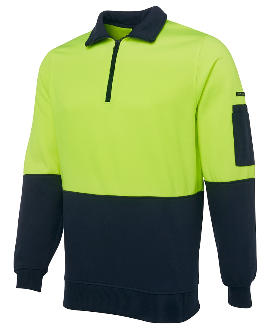 JB's Wear, Hi Vis Zip Fleece - Orange/Navy - XL