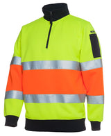 JB's Wear, Hi Vis Zip Fleece Jumper, 6HZFS - Lime/Navy (Size: M)