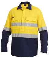 KingGee, Hi Vis Ripstop Closed Front Shirt, K54886 - Orange/Navy (Size: XL)