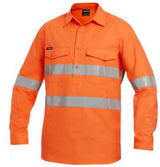 KingGee, Hi Vis Ripstop Closed Front Shirt, K54896 - Fluro Orange - S