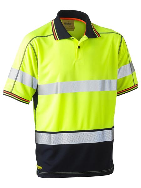 Bisley, Hi Vis Mesh Polo, BK1219T - Yellow/Navy (Size: 3XL)