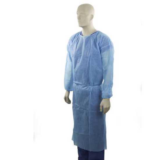 Bastion Polypropylene Isolation Gown Blue-1400x1370mm-Each