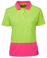 JB's Wear, Women's Hi Vis Polo, 6LHCP - Lime/Navy - 26