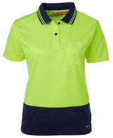 JB's Wear, Women's Hi Vis Polo, 6LHCP - Lime/Navy - 10