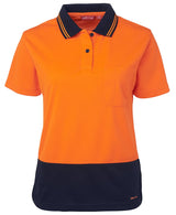 JB's Wear, Women's Hi Vis Polo, 6LHCP - Lime/Navy - 18