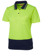 JB's Wear, Women's Hi Vis Polo, 6LHCP - Lime/Navy - 22