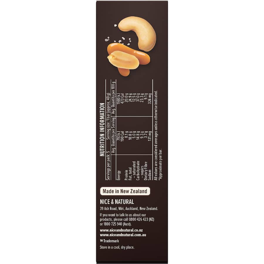 Nice & Natural Deluxe Protein Bars Salted Caramel Cashew & Choc 5pk 200g