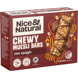 Nice & Natural Chewy Muesli Bars Choc Squiggle 6pk 185g
