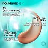 L'oreal Bright Reveal Face Moisturiser Tinted Spf 50 Fluid Medium 50mL