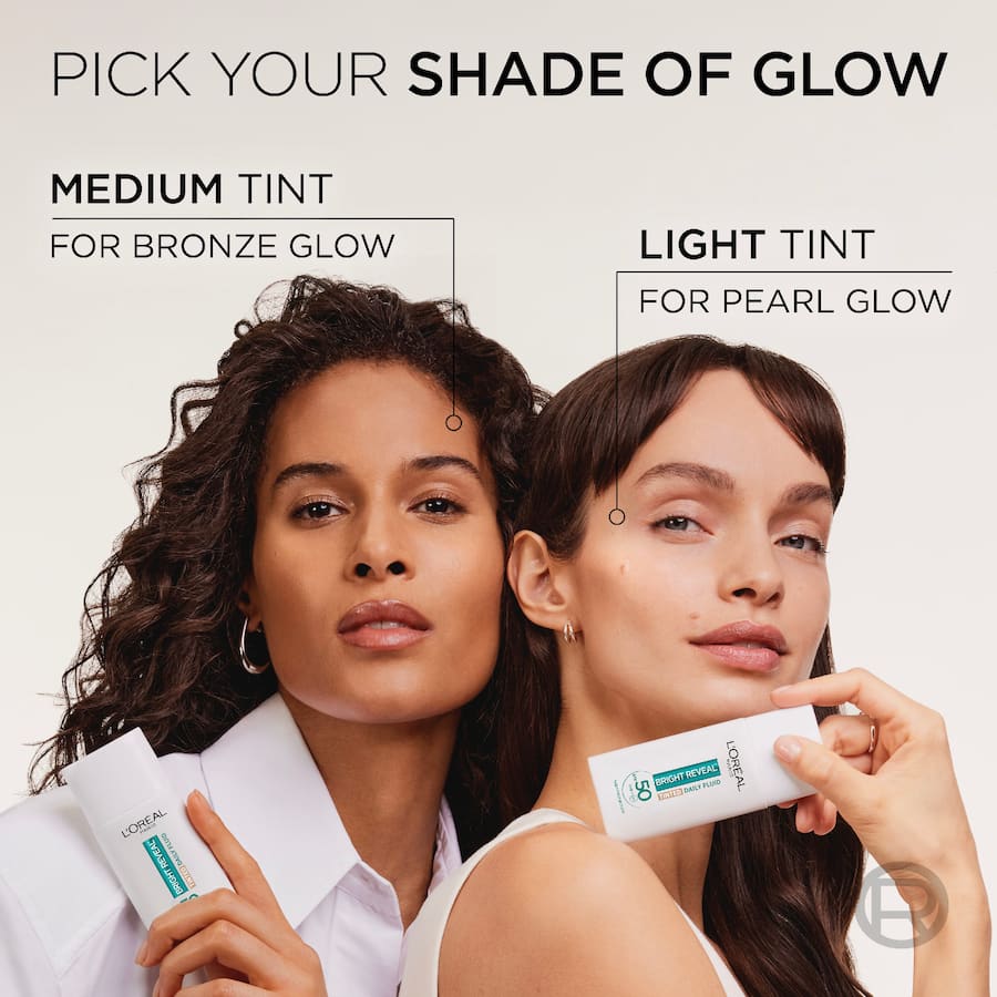 L'oreal Bright Reveal Face Moisturiser Tinted Spf 50+ Fluid Light 50mL