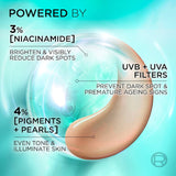 L'oreal Bright Reveal Face Moisturiser Tinted Spf 50+ Fluid Light 50mL