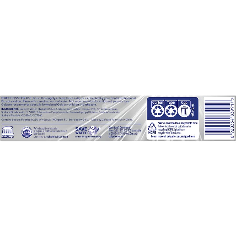 Colgate Advanced Whitening Toothpaste Baking Soda 180g