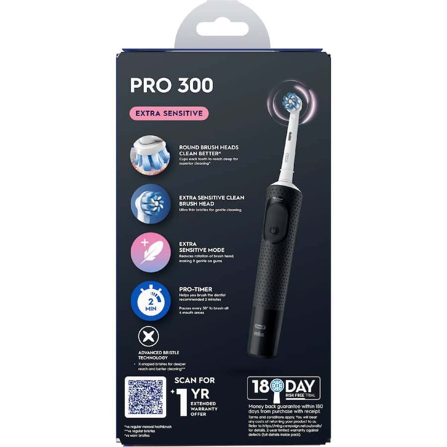 Oral B Pro 300 Toothbrush Black 1pack