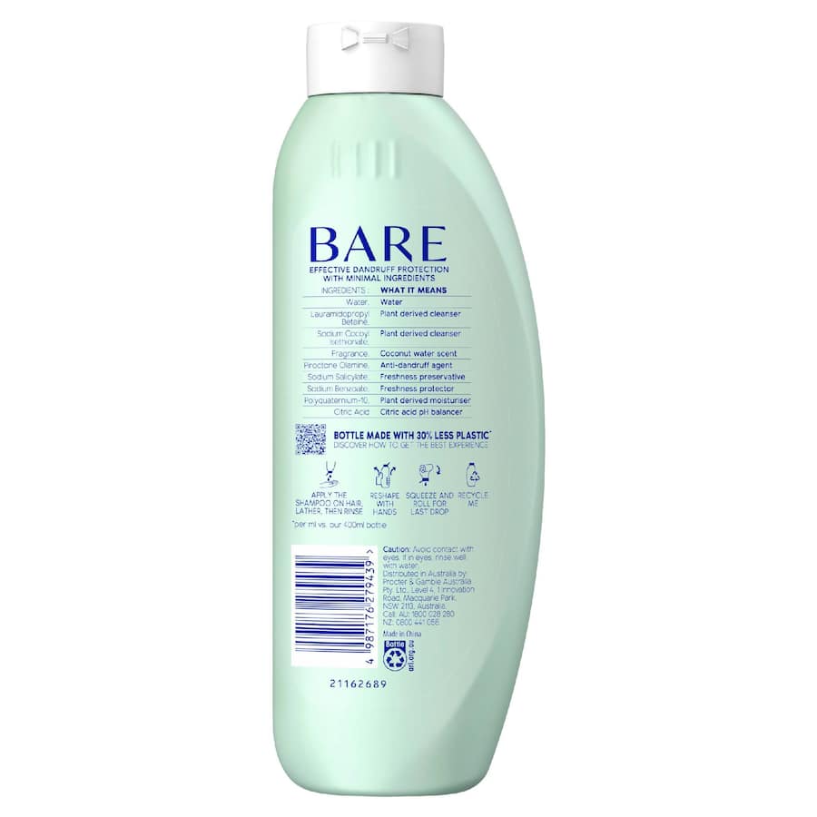 Head & Shoulders Bare Shampoo Pure Clean 400mL