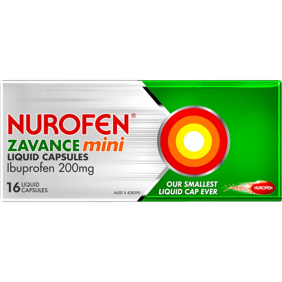 Nurofen Pain Relief Zavance Liquid Minicaps 16 pack