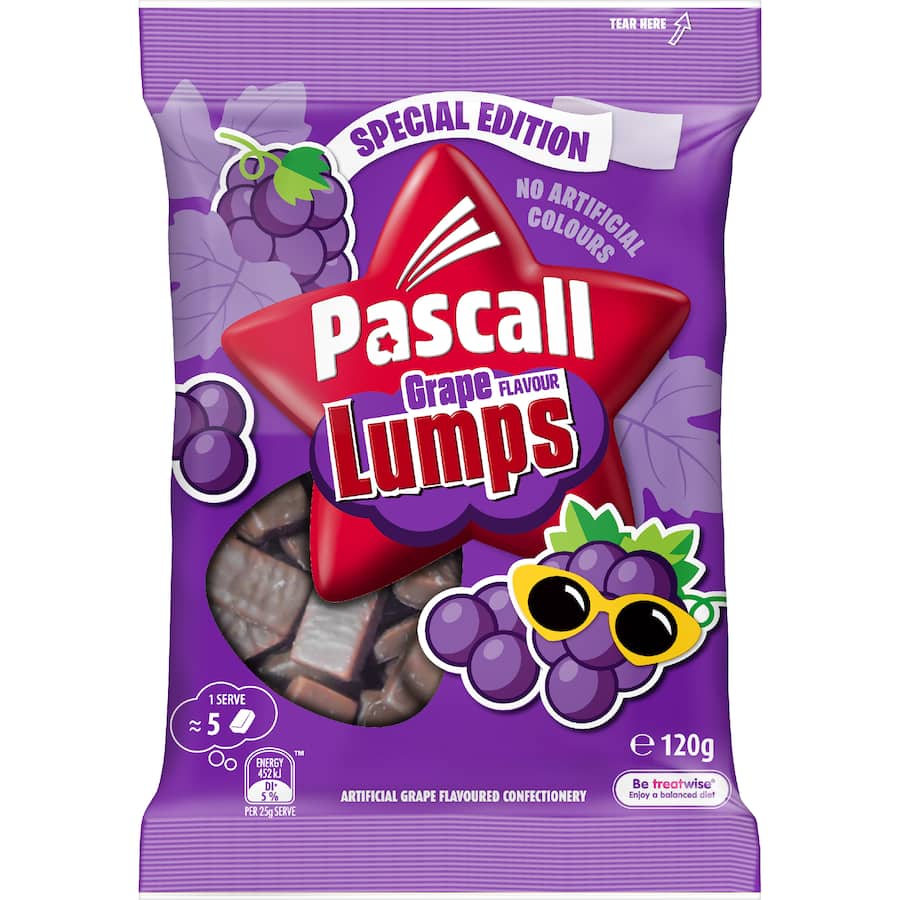 Pascall Chocolate Lollies Grape Lumps 120g
