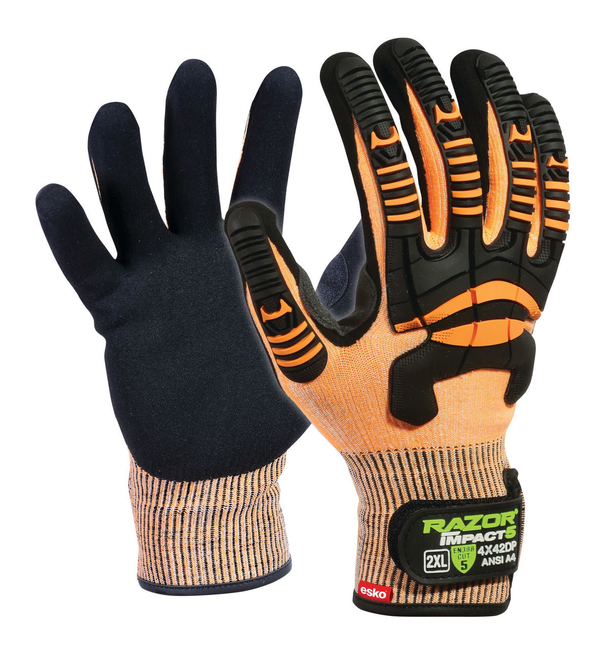 Razor Impact 5 Glove, Orange, Cut Level D (Pair) - Orange - L