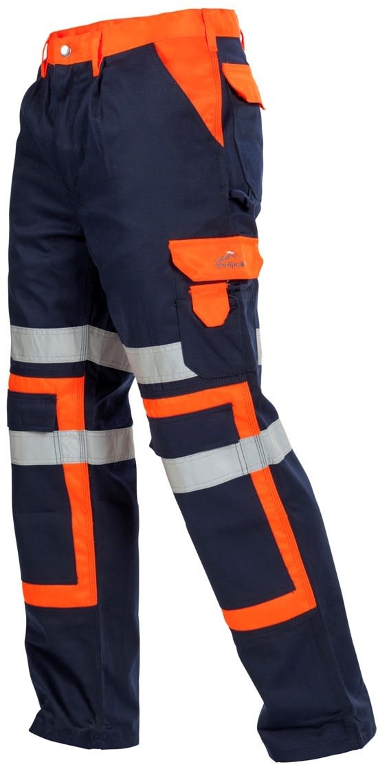 Westpeak, Hi Vis Heavy Duty Pant, T54 77-122 - Navy/Orange (Size: 122)